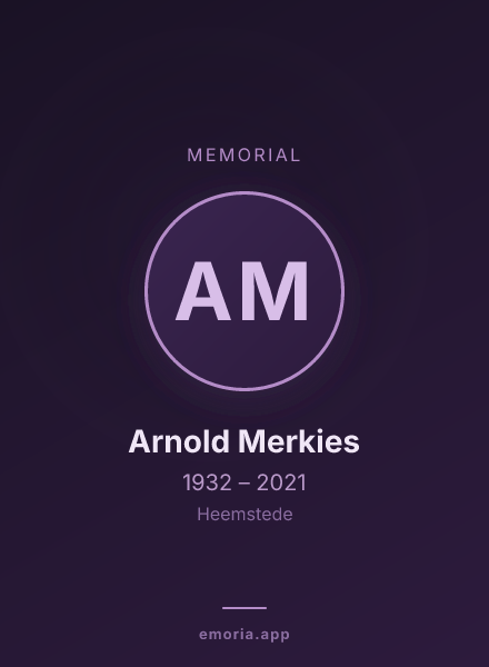 Memorial portrait of Arnold Merkies