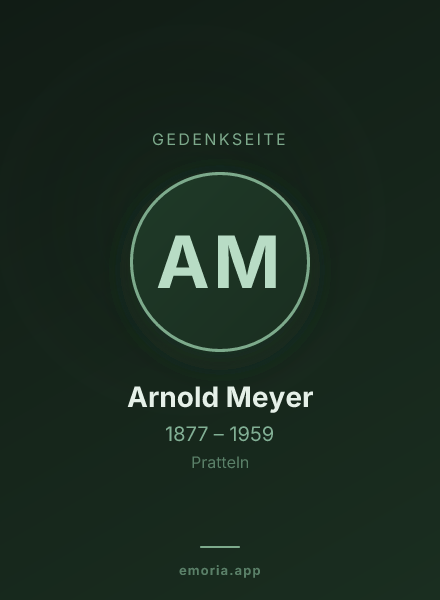 Gedenkportrait von Arnold Meyer