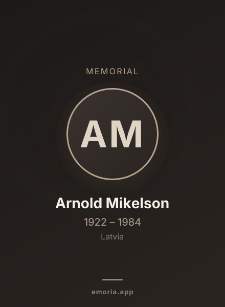 Memorial portrait of Arnold Mikelson