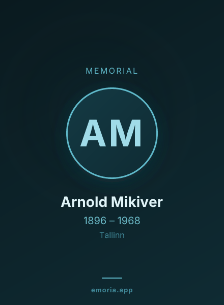 Memorial portrait of Arnold Mikiver