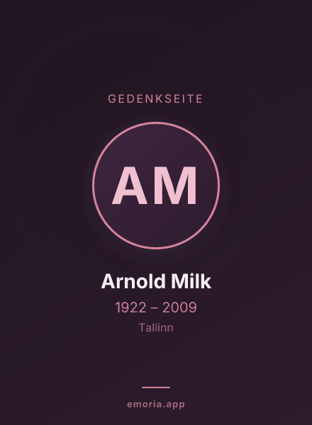 Gedenkportrait von Arnold Milk