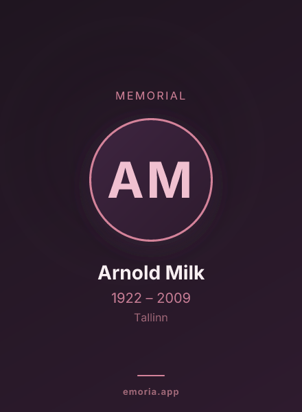Memorial portrait of Arnold Milk