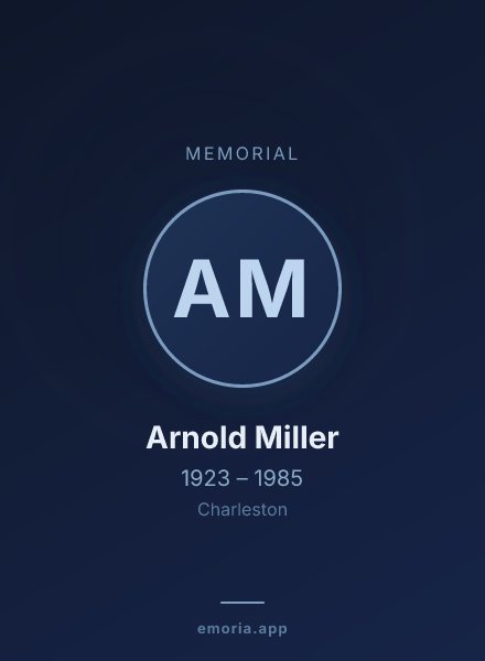 Memorial portrait of Arnold Miller