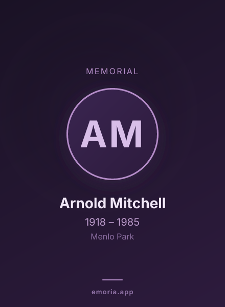 Memorial portrait of Arnold Mitchell