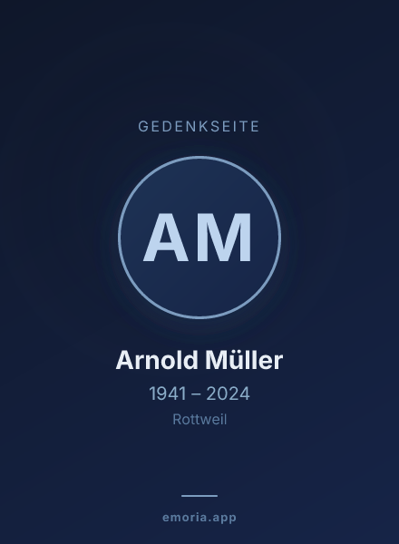 Gedenkportrait von Arnold Müller