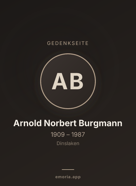 Gedenkportrait von Arnold Norbert Burgmann