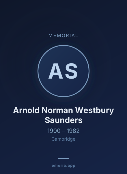 Memorial portrait of Arnold Norman Westbury Saunders