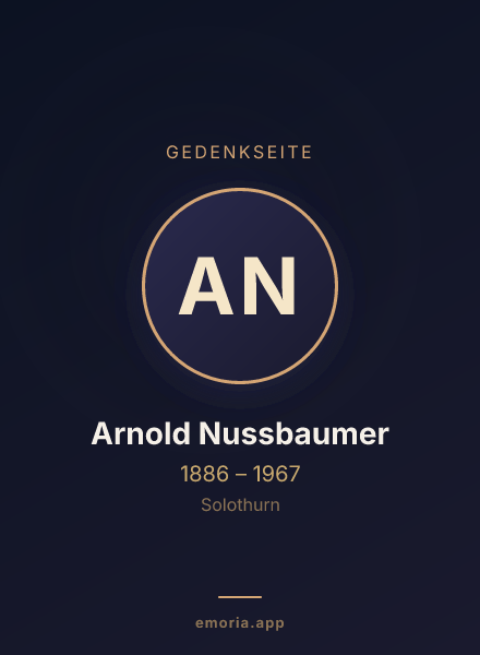 Gedenkportrait von Arnold Nussbaumer