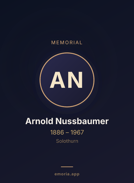 Memorial portrait of Arnold Nussbaumer