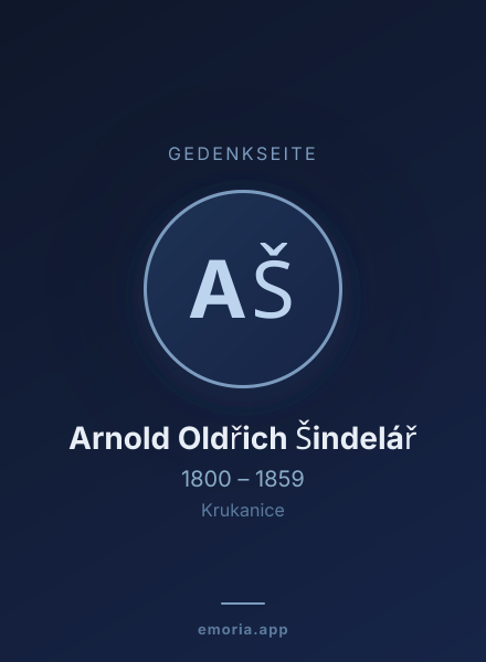 Gedenkportrait von Arnold Oldřich Šindelář