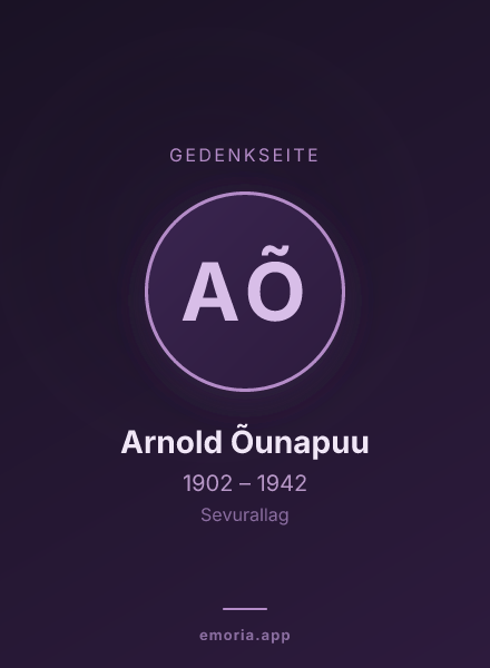 Gedenkportrait von Arnold Õunapuu