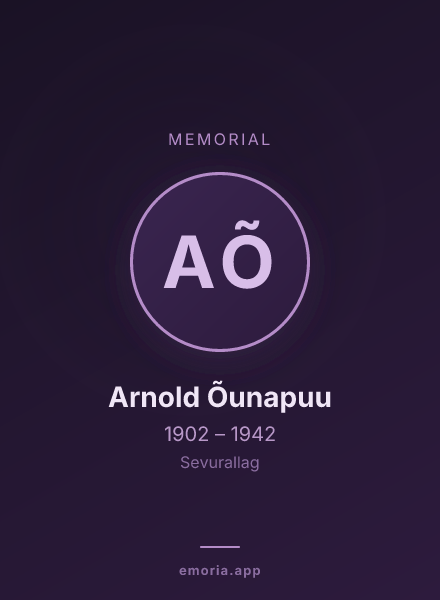 Memorial portrait of Arnold Õunapuu
