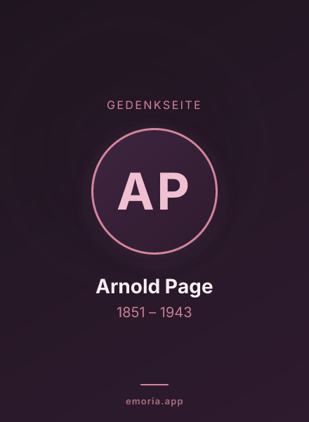 Gedenkportrait von Arnold Page