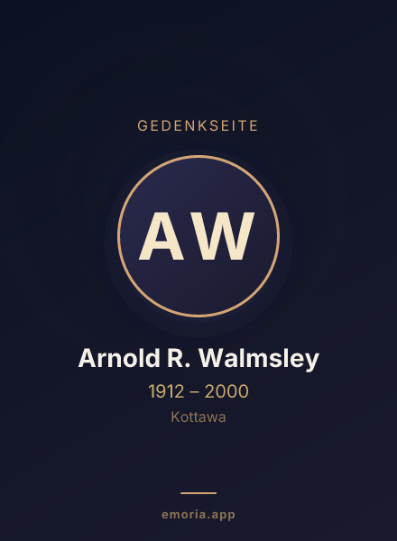 Gedenkportrait von Arnold R. Walmsley