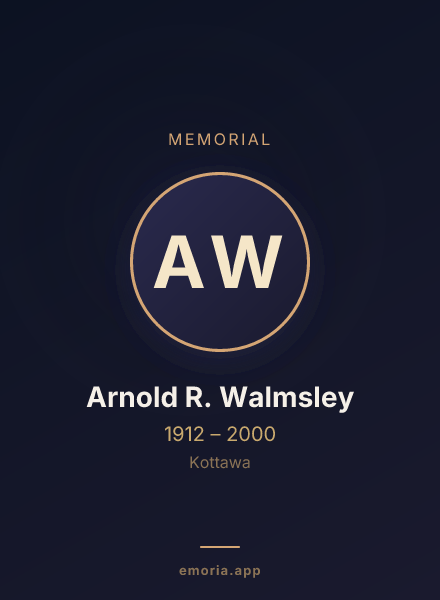 Memorial portrait of Arnold R. Walmsley