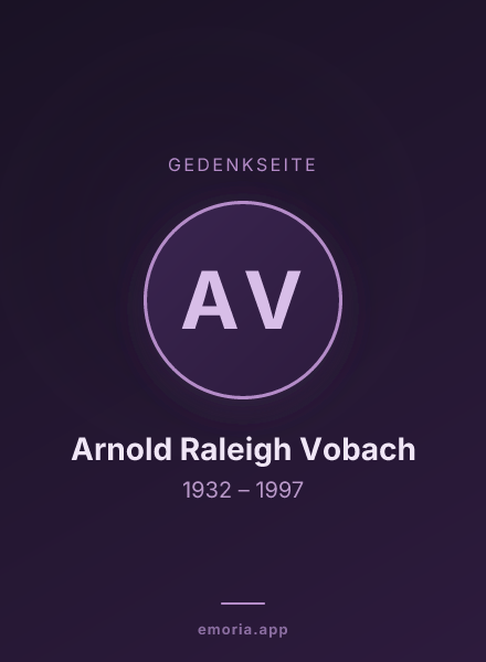 Gedenkportrait von Arnold Raleigh Vobach