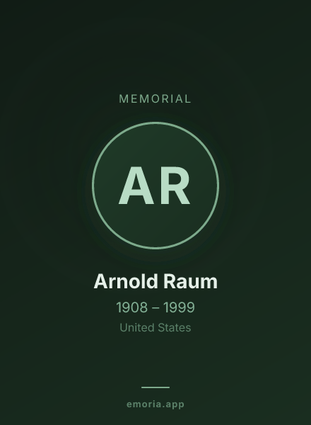 Memorial portrait of Arnold Raum
