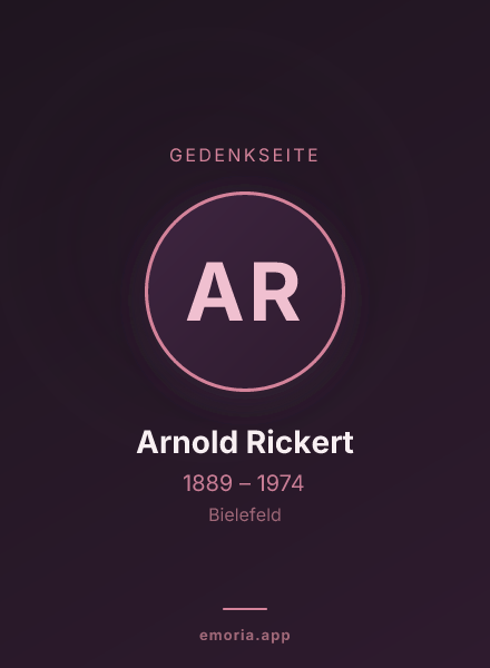 Gedenkportrait von Arnold Rickert