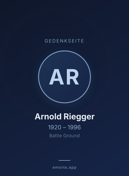 Gedenkportrait von Arnold Riegger