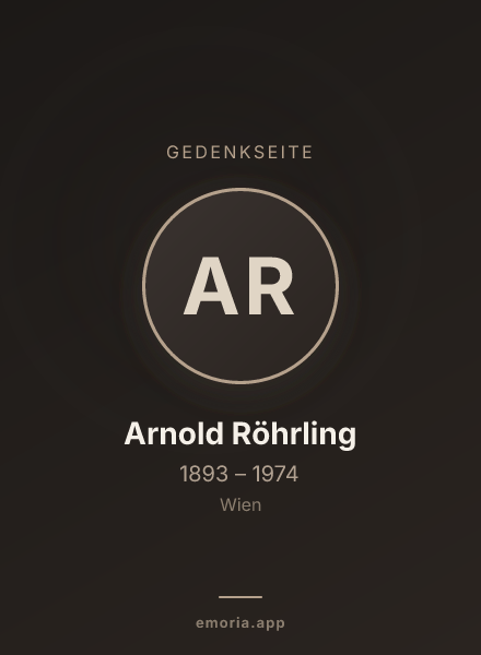 Gedenkportrait von Arnold Röhrling