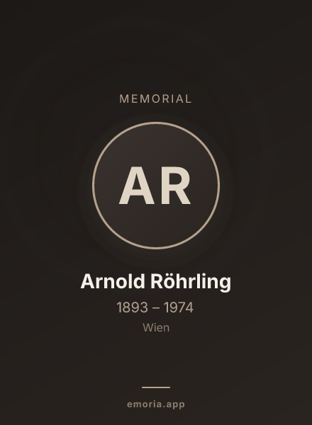 Memorial portrait of Arnold Röhrling