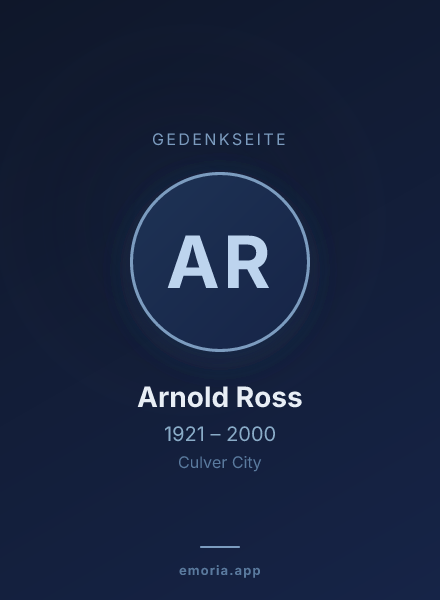 Gedenkportrait von Arnold Ross