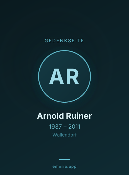 Gedenkportrait von Arnold Ruiner