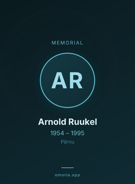 Memorial portrait of Arnold Ruukel