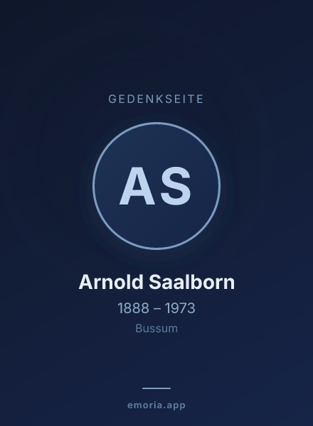 Gedenkportrait von Arnold Saalborn