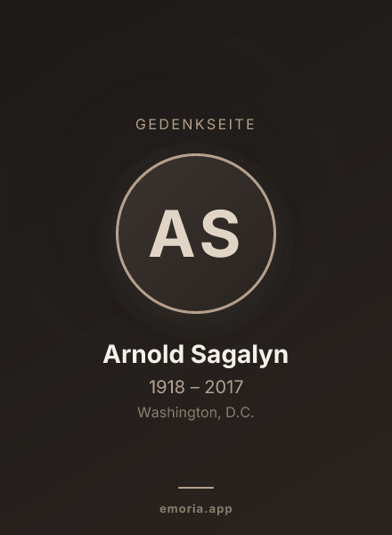 Gedenkportrait von Arnold Sagalyn