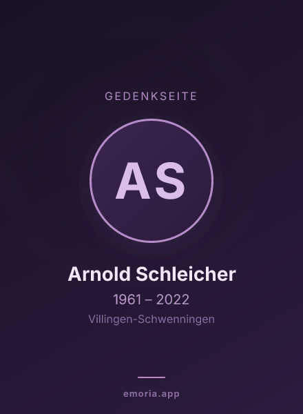 Gedenkportrait von Arnold Schleicher