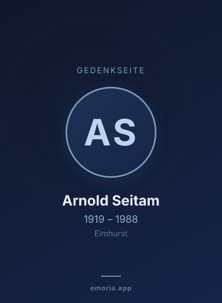 Gedenkportrait von Arnold Seitam