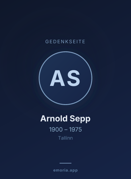 Gedenkportrait von Arnold Sepp