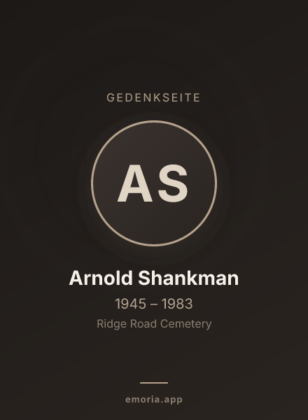 Gedenkportrait von Arnold Shankman