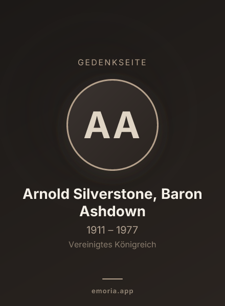 Gedenkportrait von Arnold Silverstone, Baron Ashdown
