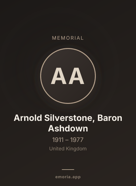 Memorial portrait of Arnold Silverstone, Baron Ashdown