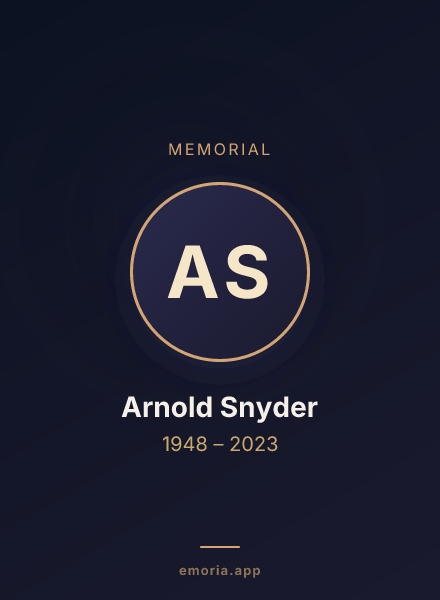 Memorial portrait of Arnold Snyder