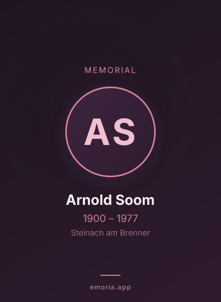 Memorial portrait of Arnold Soom