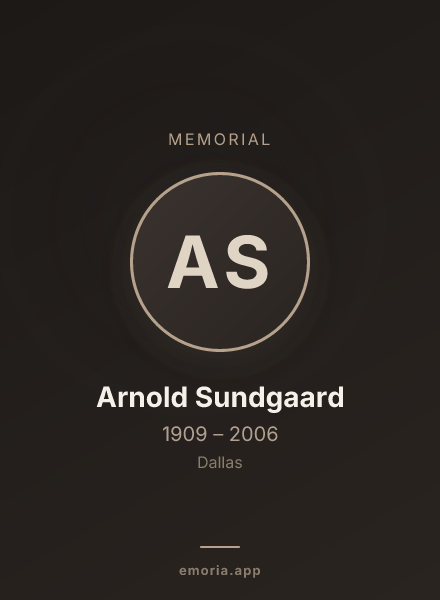 Memorial portrait of Arnold Sundgaard