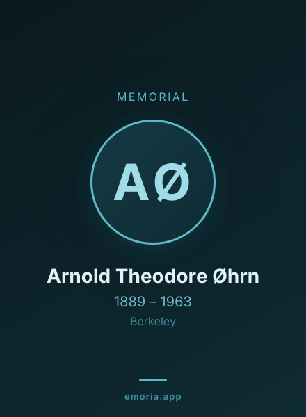 Memorial portrait of Arnold Theodore Øhrn