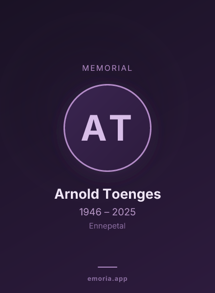 Memorial portrait of Arnold Toenges