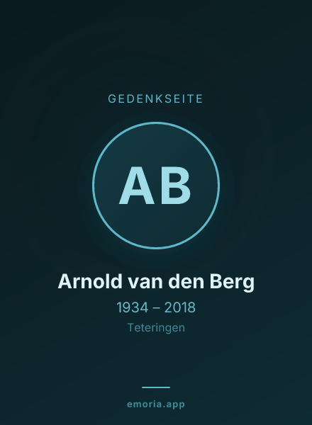 Gedenkportrait von Arnold van den Berg