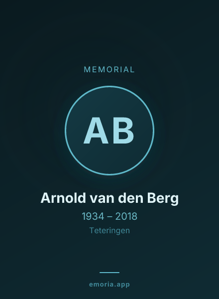 Memorial portrait of Arnold van den Berg