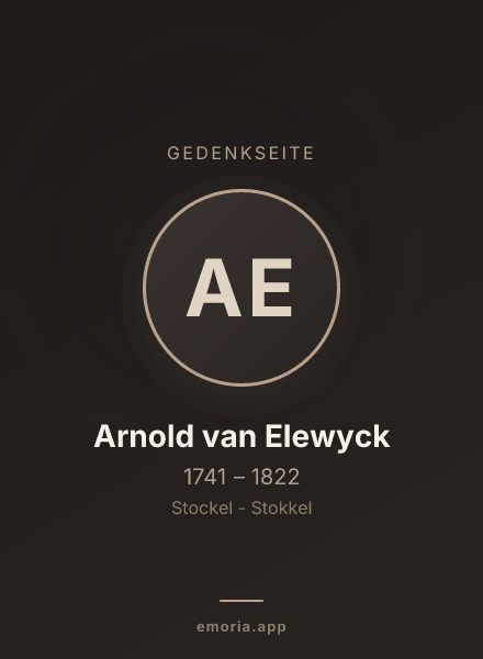 Gedenkportrait von Arnold van Elewyck
