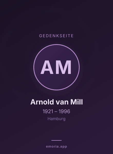Gedenkportrait von Arnold van Mill