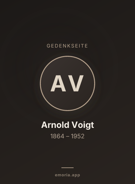Gedenkportrait von Arnold Voigt
