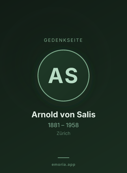 Gedenkportrait von Arnold von Salis