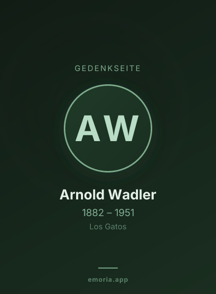 Gedenkportrait von Arnold Wadler