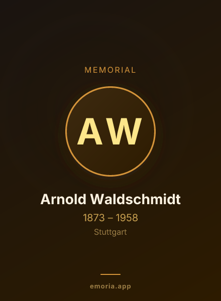 Memorial portrait of Arnold Waldschmidt