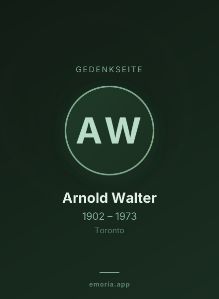 Gedenkportrait von Arnold Walter